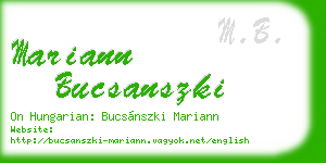 mariann bucsanszki business card