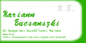 mariann bucsanszki business card